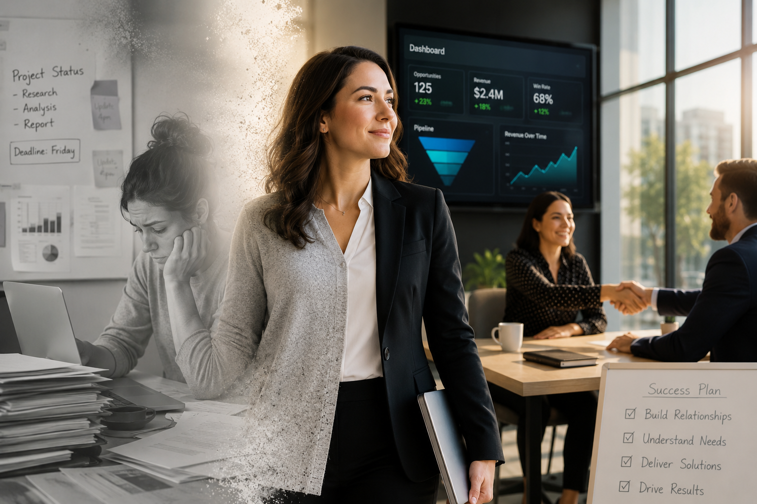 Career transformation from desk work to sales success